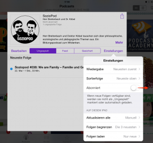 Podcasts mit der App Podcasts auf dem iPad abonnieren