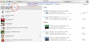 Podcasts in iTunes umziehen
