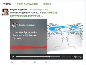 Clammr auf Twitter