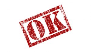 Stempelabdruck mit OK