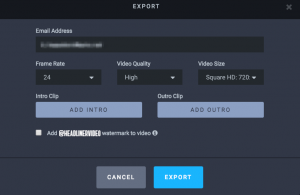 Export-Einstelllungen in Headliner-App