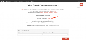 Wit.ai Speech Recognition Account in Auphonic