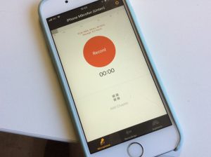 geöffnete App von Auphonic auf einem iPhone