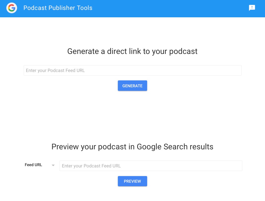 Google Podcast Publisher Tool