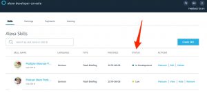 Alexa Developer Konsole