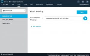Developer Konsole Alexa