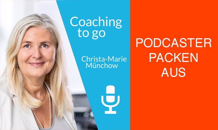Cover coaching to go daneben Text "Podcaster packen aus"
