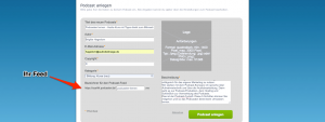 Alte Übersichtsmaske podcaster.de