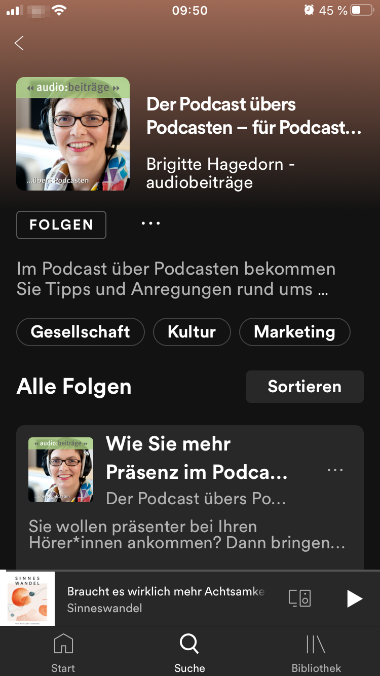 Podcast übers Podcasten in Spotify