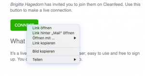 CONNECT-Button mit Link zu Cleanfeed kopieren