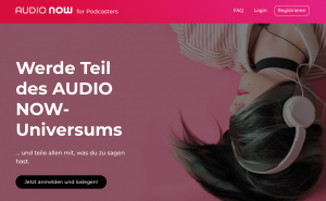 Screenshot Startseite AUDIO NOW